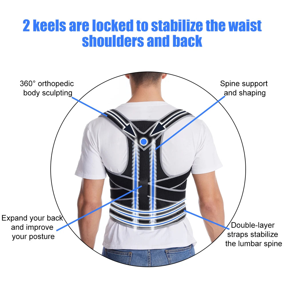 Adjustable Back & Shoulders Support Brace