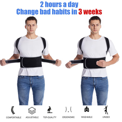 Adjustable Back & Shoulders Support Brace